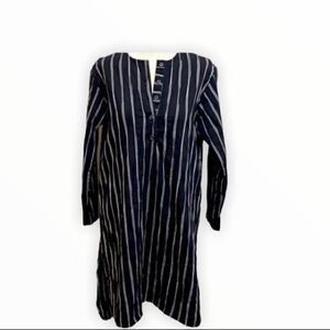 Spirit House Striped‎ Lagenlook Tunic Dress Black S